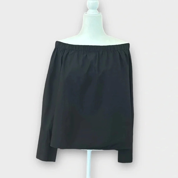 Zara Black Off the Shoulder Button Cuff Long Sleeve Blouse M - Picture 8 of 10